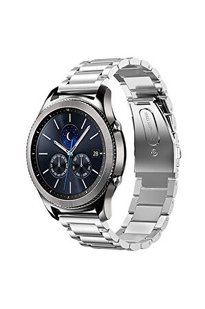 Galaxy Watch 6 Classic (47mm) 20mm için Klasik Metal Kordon-04 Gümüş