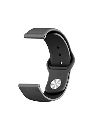 Galaxy Watch Active (42mm) 20mm için Klasik Silikon Kordon-11 Siyah