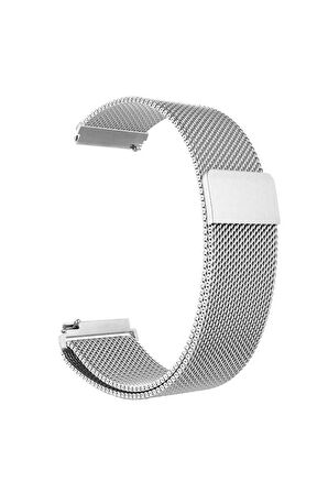 Huawei Watch GT 3 SE 22mm için Mıknatıslı Hasır Metal Kordon-12 Gümüş
