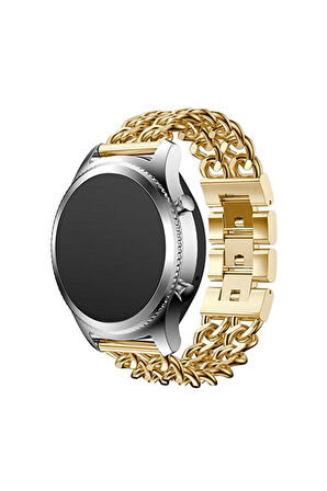 Huawei Watch GT 4 (46mm) 22mm için Zincir Halkalı Metal Kordon-17 Gold