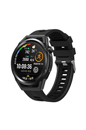 Huawei Watch GT 2 Pro 22mm için iki renkli Silikon Kordon-55 Siyah