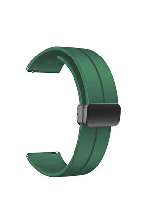 Xiaomi Watch S1 Pro 22mm için Metal Tokalı Silikon Kordon-84 Yeşil