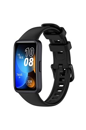 Huawei Band 8 için Klasik Silikon Kordon Siyah