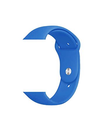 Kordon Store Apple Watch 42-44-45-49mm Uyumlu Klasik Silikon Kordon Mavi
