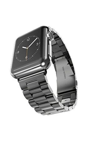 Kordon Store Apple Watch 42-44-45-49mm Uyumlu Klasik Metal Kordon-04 Siyah