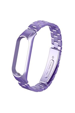 Xiaomi Mi Band 5-6 için Klasik Metal Kordon-04 Lila