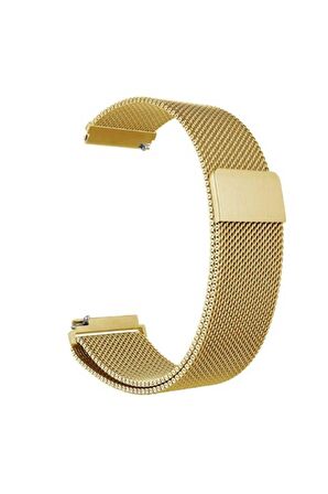 Honor Magic Watch 2 (42mm) 20mm için Mıknatıslı Hasır Metal Kordon-12 Gold