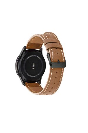 Huawei Watch GT 2 (46mm) 22mm için Suni Deri Kordon-29 Kahverengi