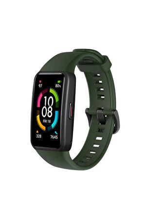 Huawei Band 6 için Silikon Kordon-47 Koyu Yeşil