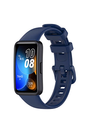Huawei Band 8 için Klasik Silikon Kordon Lacivert