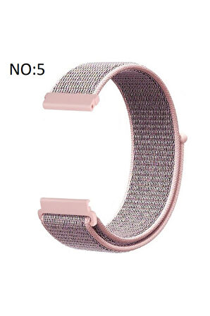 Amazfit GTS 2 20mm için Cırtlı Kumaş Kordon-03 Pembe