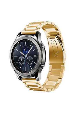 Huawei Watch GT 3 Elite (46mm) 22mm için Klasik Metal Kordon-04 Gold