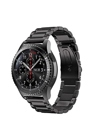 Huawei Watch GT 3 Elite (46mm) 22mm için Klasik Metal Kordon-04 Siyah