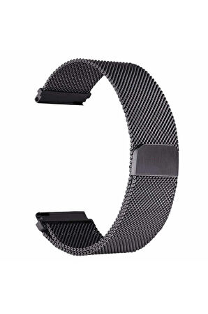 Xiaomi Watch S1 22mm için Mıknatıslı Hasır Metal Kordon-12 Siyah