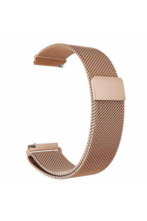 Huawei Watch GT 4 (46mm) 22mm için Mıknatıslı Hasır Metal Kordon-12 Rose Gold