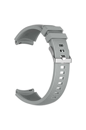 Huawei Watch GT 4 (46mm) 22mm için Çizgili Silikon Kordon-18 Gri