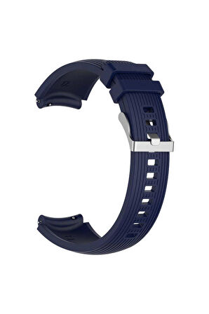 Huawei Watch GT 4 (46mm) 22mm için Çizgili Silikon Kordon-18 Lacivert