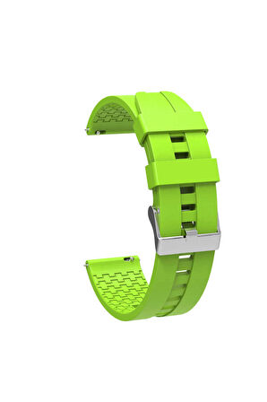 Amazfit GTS 4 Mini 20mm için içi desenli Silikon Kordon-23 Açık Yeşil