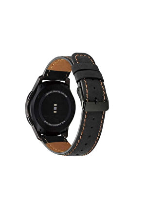 Xiaomi Watch S1 Pro 22mm için Suni Deri Kordon-29 Siyah