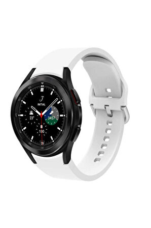 Galaxy Watch 6 Classic (47mm) 20mm için Silikon Kordon-50 Beyaz