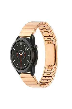 Huawei Watch 4 22mm için Parçalı Çizgi Tasarımlı Metal Kordon-82 Rose Gold