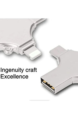  Otg 4in1 Cep Telefonu Çok Fonksiyonlu Usb Flash Bellek 128 gb Type-C, Micro SD ve Kart Okuyucu