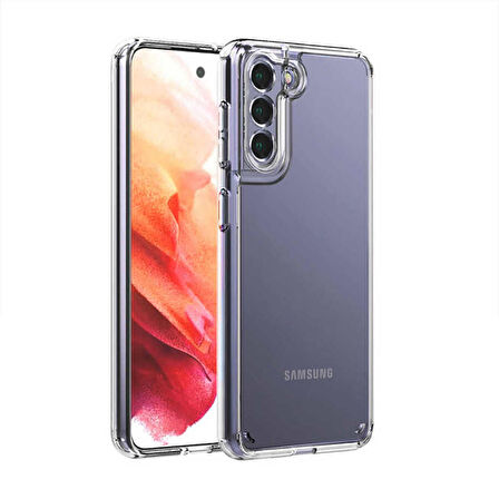 Smcase Samsung Galaxy S21 FE Kılıf Kamera Korumalı Coss Hybrid Silikon