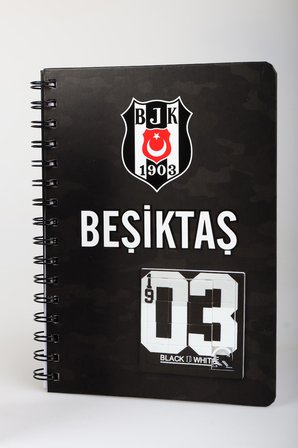 x Dekomus Lisanslı Beşiktaş Özel Tasarım Puzzle Figürlü Spiralli A5 Defter  80 Yaprak