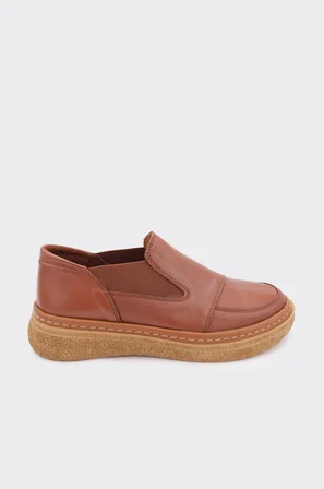 Hakiki Deri Comfort Taban Bağcıksız Kadın Casual Ayakkabı