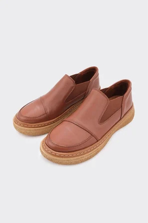 Hakiki Deri Comfort Taban Bağcıksız Kadın Casual Ayakkabı