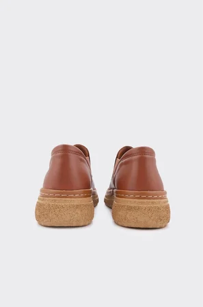 Hakiki Deri Comfort Taban Bağcıksız Kadın Casual Ayakkabı
