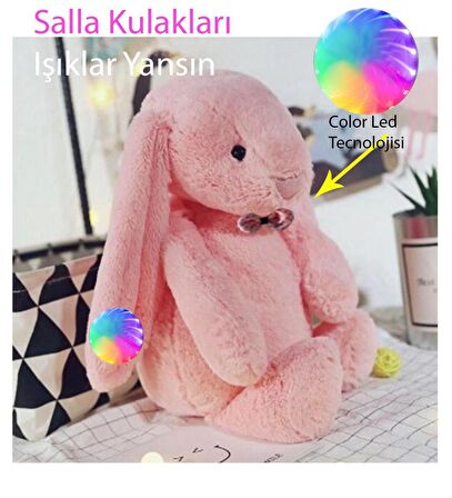 LED IŞIKLI, Uyku Arkadaşı Uzun Kulak Bunny Peluş Tavşan 65cm