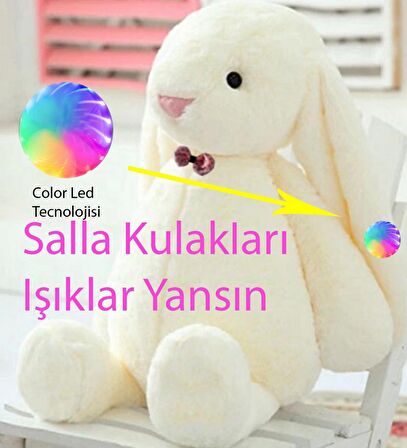 LED IŞIKLI, Uyku Arkadaşı Uzun Kulak Bunny Peluş Tavşan 65cm