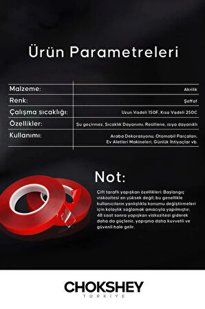 VHB Çift Taraflı Silikon Montaj Bandı 18mm x 2yrd - 15 Adet