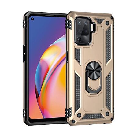 Smcase Oppo Reno 5 Lite Kılıf Vega Yüzüklü Tank Silikon 