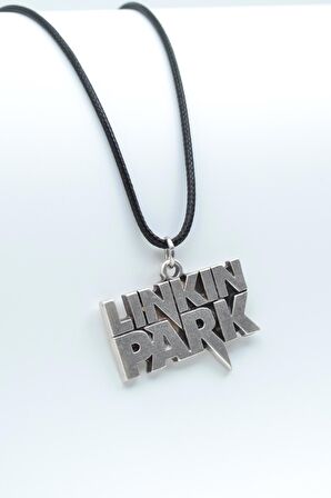 Linkin Park Kolye Deri İp Kolye Gümüş Kaplama Erkek Kadın Kolye