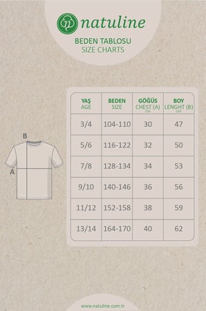 Erkek / Kız Çocuk T-Shirt Organik Pamuk Penye 4'Lü Paket