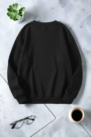 Unisex Los Angeles Baskılı Bisiklet Yaka Sweatshirt
