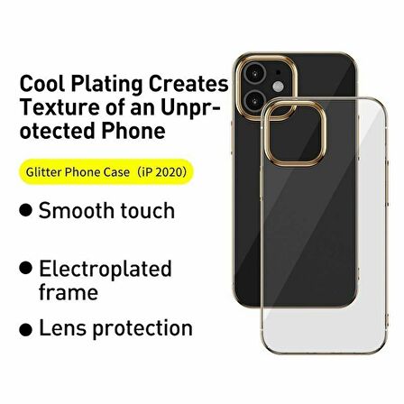 Smcase iPhone 12 Pro Kılıf Tarex Pixel Plating Lazer Sert Rubber Silikon  Nano Ekran Koruyucu