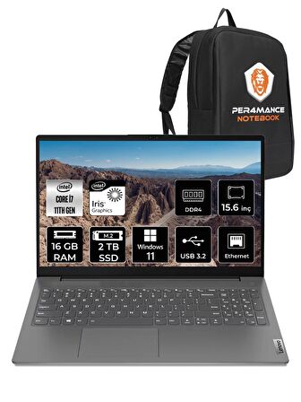 LENOVO V15 i7-1165G7 16GB 2TB SSD 15.6" FHD W11PRO Taşınabilir Bilgisayar 82KB00CDTX & PER4 ÇANTA
