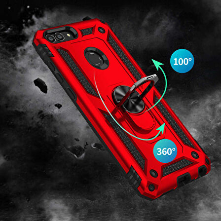 Gpack Huawei P Smart Kılıf Vega Tank Standlı Yüzüklü Mıknatıslı