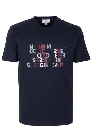 Erkek Tişört Bisiklet Yaka Lacivert Slim Fit Baskılı T-shirt NCS JEANS 1295