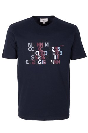 Erkek Tişört Bisiklet Yaka Lacivert Slim Fit Baskılı T-shirt NCS JEANS 1295
