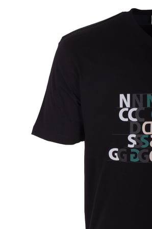 Erkek Tişört Bisiklet Yaka Siyah Slim Fit Baskılı T-shirt NCS JEANS 1295