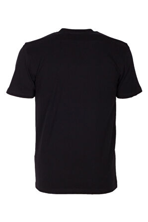 Erkek Tişört Bisiklet Yaka Siyah Slim Fit Baskılı T-shirt NCS JEANS 1295