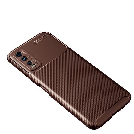 Smcase Vivo Y11s Kılıf Kamera Korumalı Karbon Dokulu Negro Silikon  Nano Ekran Koruyucu
