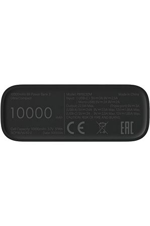 Xiaomi Mi 3 Ultra Compact Pro 10000 Mah Type C Usb Orjinal Taşınabilir Şarj Cihazı Aleti Power Bank