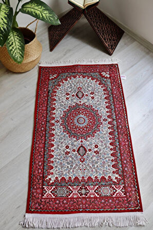 Osmanlı Desen Astarlı Lüks Seccade S1018 Krem