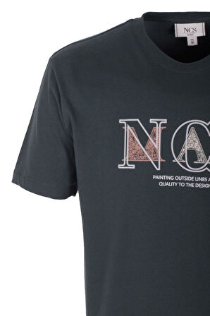 Erkek Tişört Bisiklet Yaka Neft Slim Fit Baskılı T-shirt NCS JEANS 1298