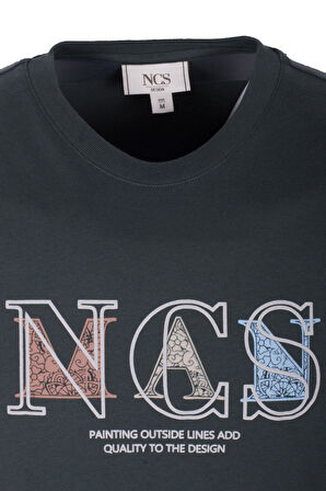 Erkek Tişört Bisiklet Yaka Neft Slim Fit Baskılı T-shirt NCS JEANS 1298